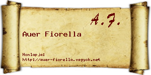 Auer Fiorella névjegykártya